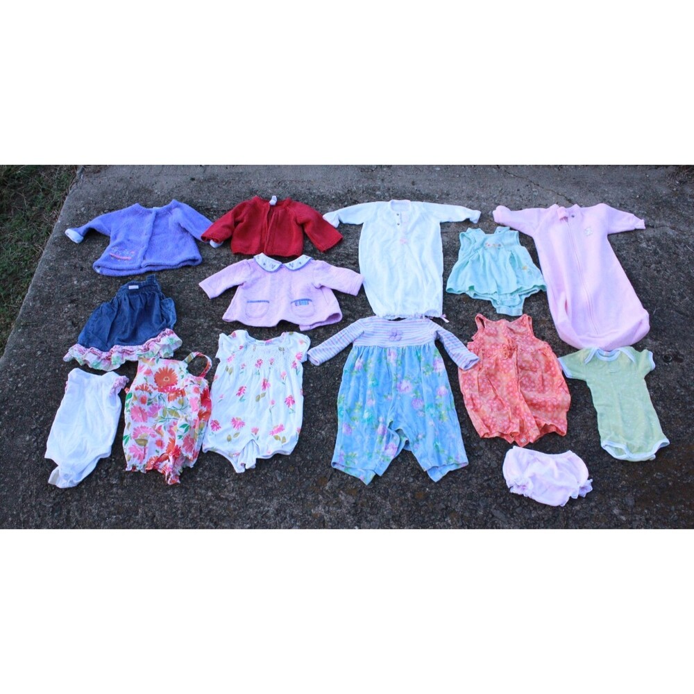 Huge 14 pcs Girls Clothing Lot 3-6M 6M Summer Outfits Sleep Play Photoshoot Fall